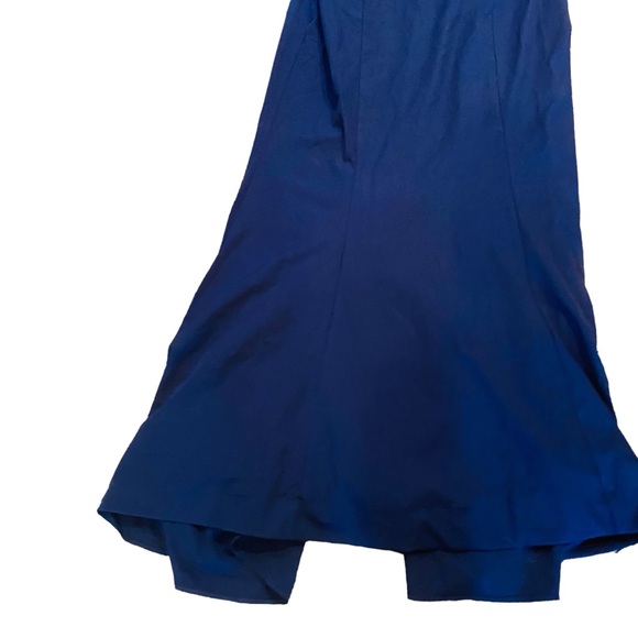 Jarlo Women's Formal Dress Navy Backless Long Gown with Mini Train - Picture 3 of 8